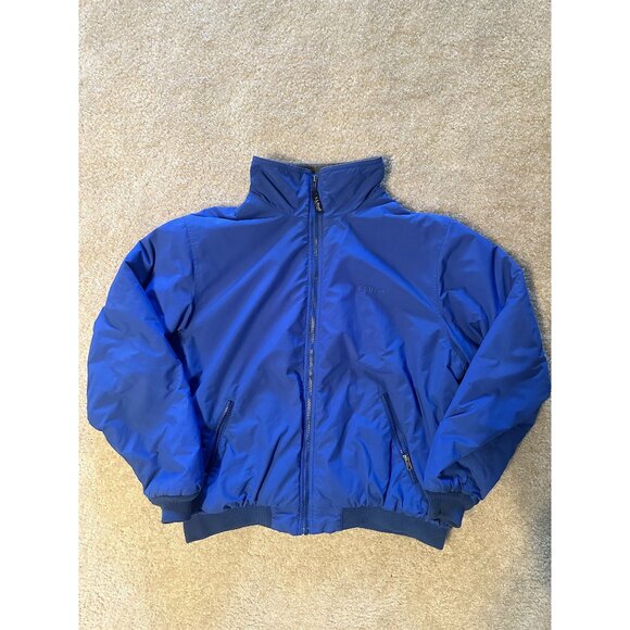 L.L BEAN Vintage Men’s Fleece Lined Jacket Blue Size L Warm-Up Bomber Skiing - Picture 1 of 8